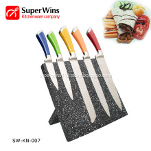 Stainless Steel Kitchen Knife Set with Stone Block